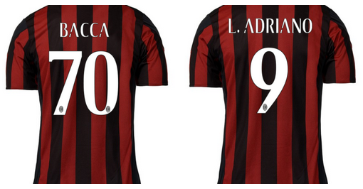 Numeri di maglia Bacca e Adriano
